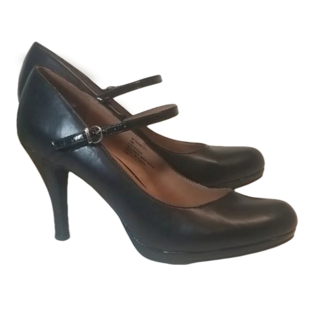 Kasper Black Leather Pumps Heels 9 M
